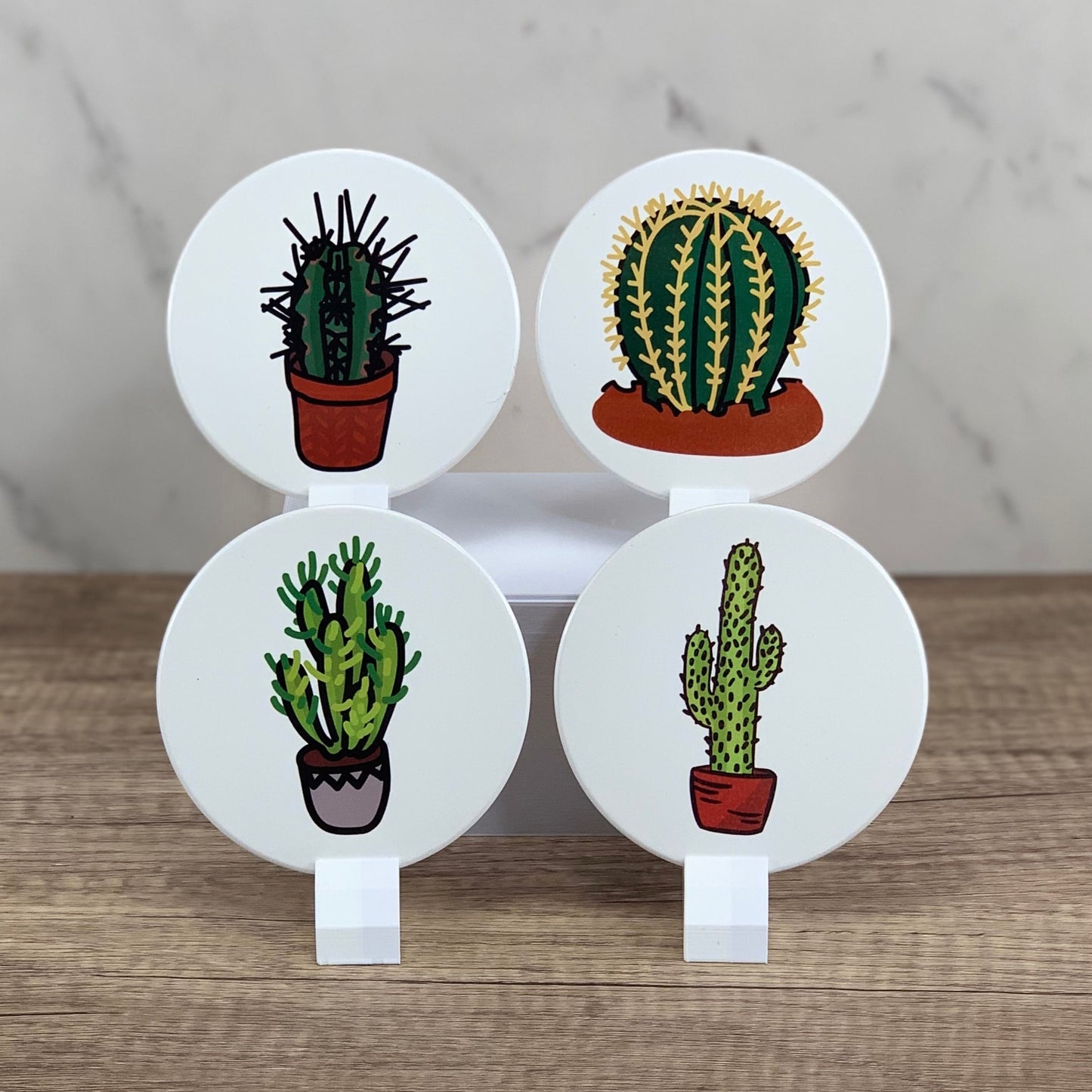 Cactus themed coaster set