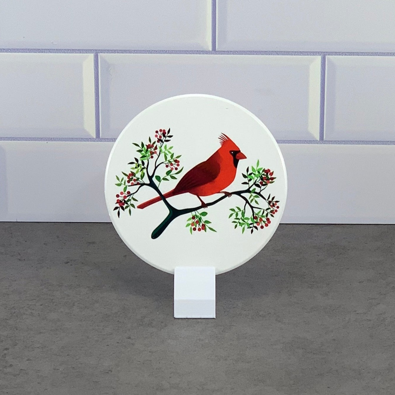 Red cardinal coaster