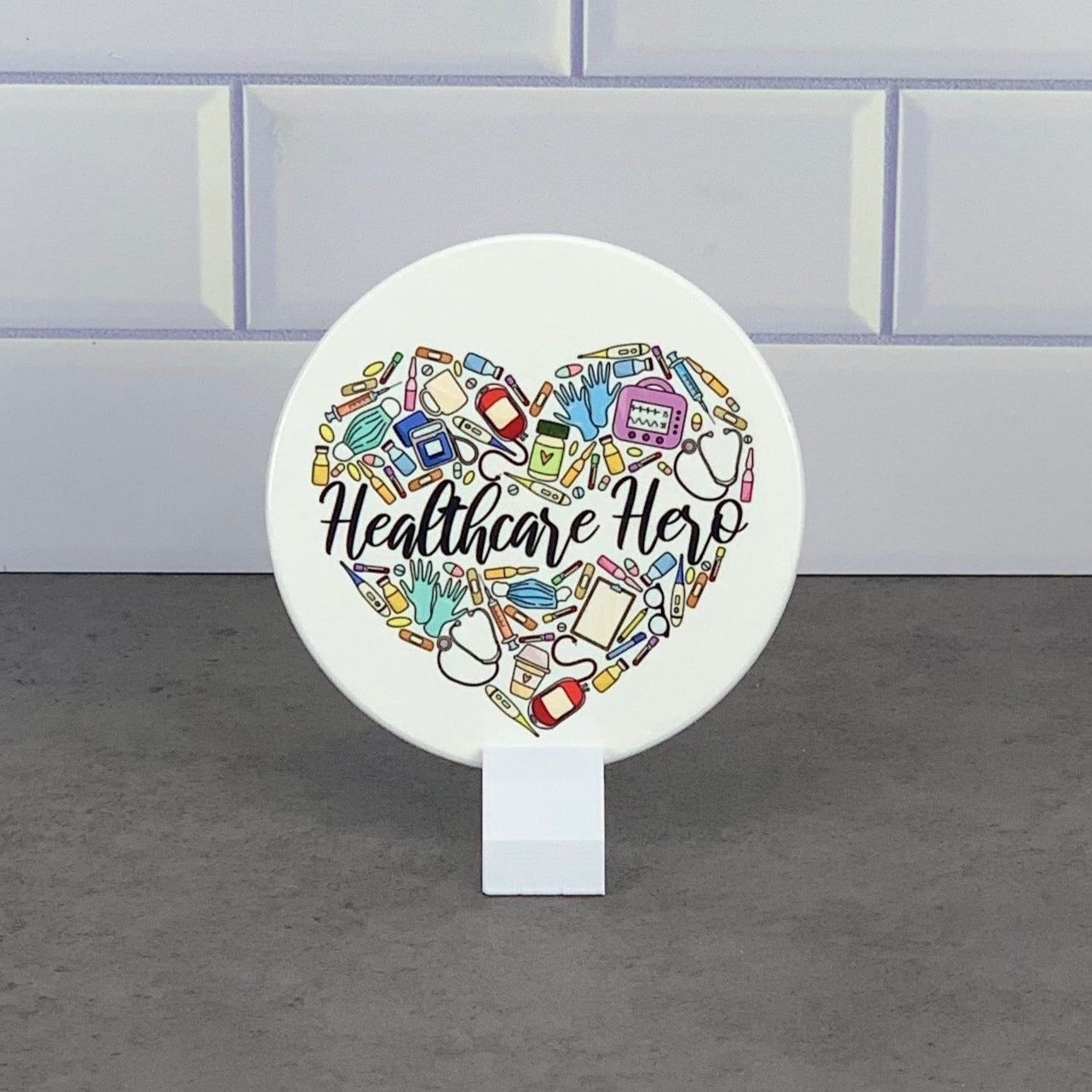 Healthcare hero themed coaster