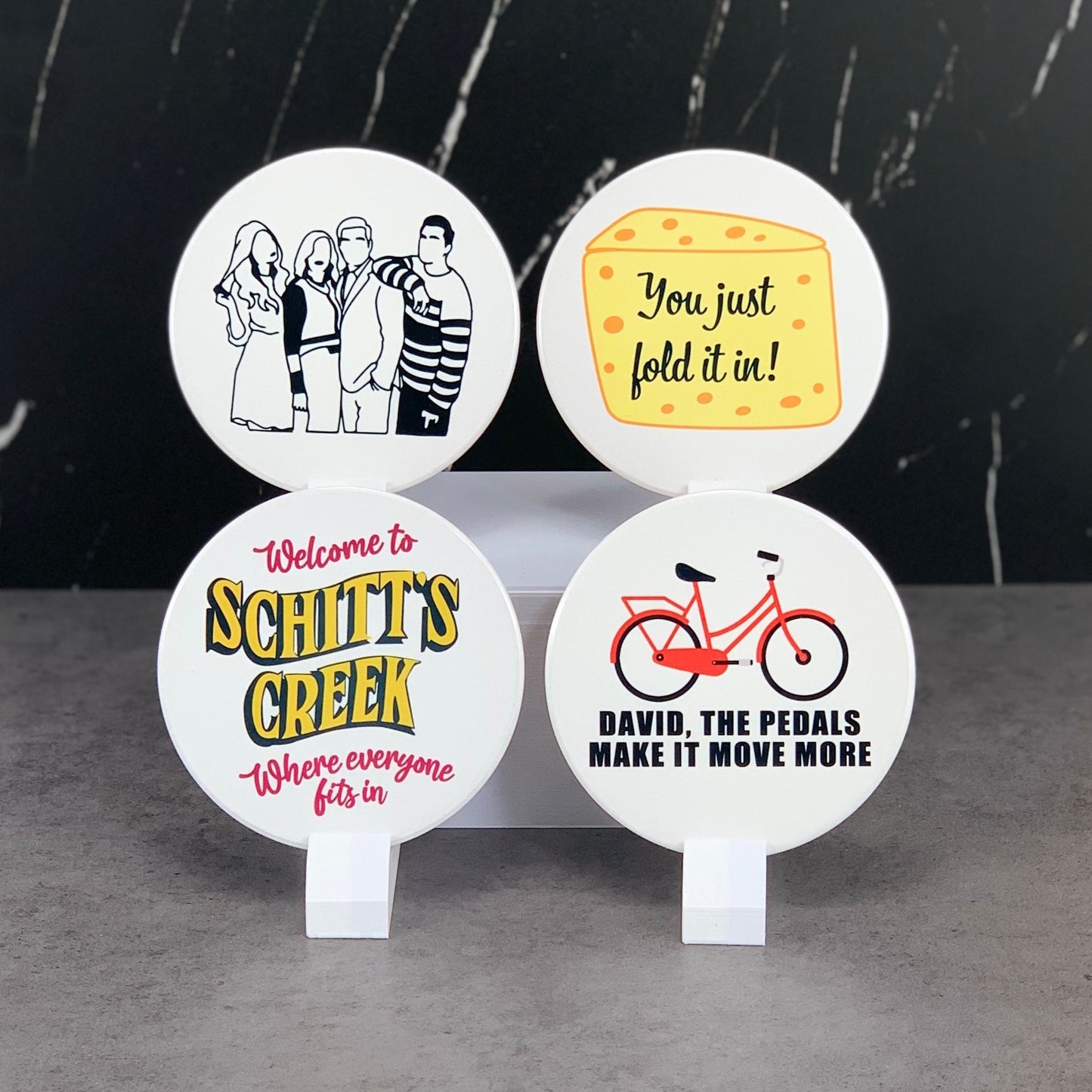 Schitt's creek assorted themed coaster set