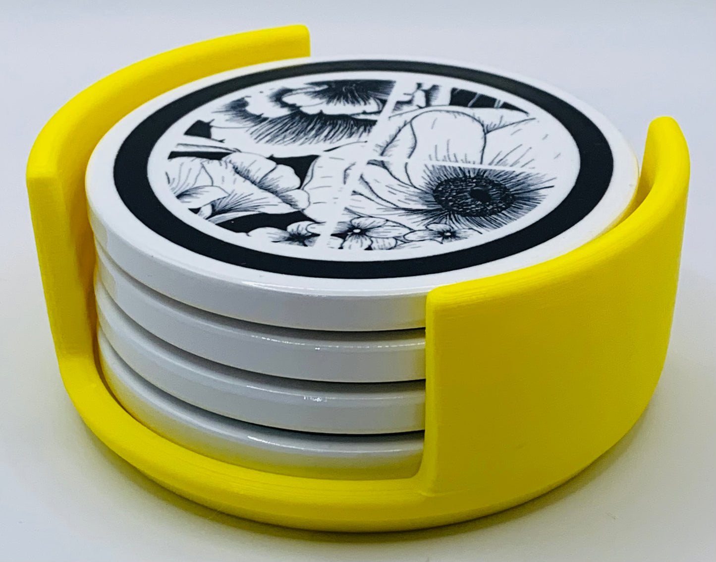 black floral yellow holder