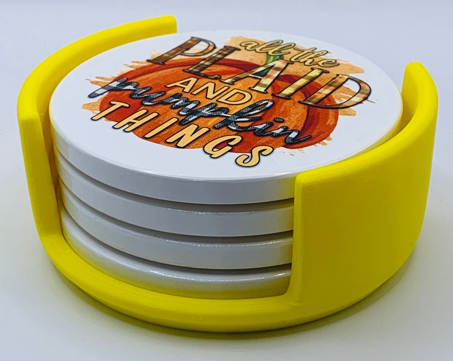 plaid/pumpkin yellow holder