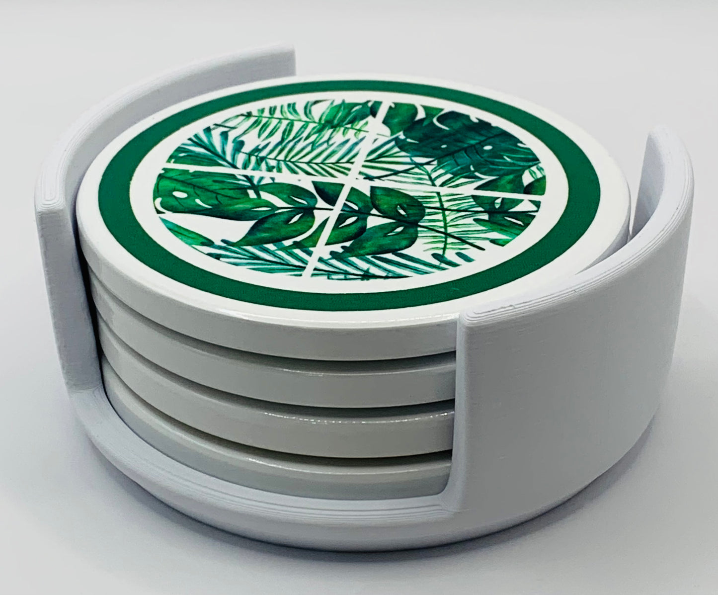 green leaf white holder