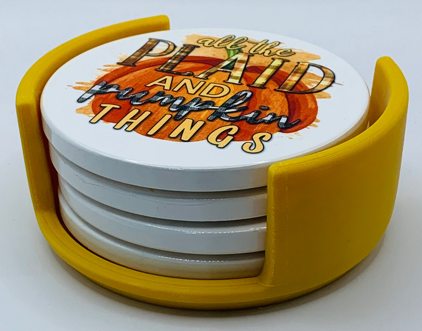 plaid/pumpkin gold holder