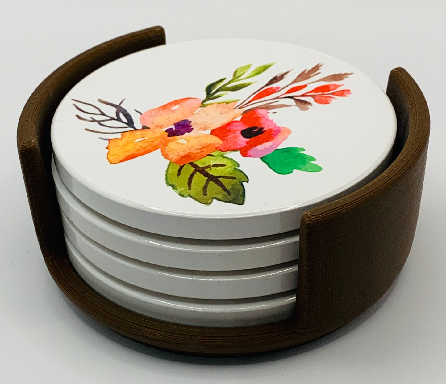 floral brown holder