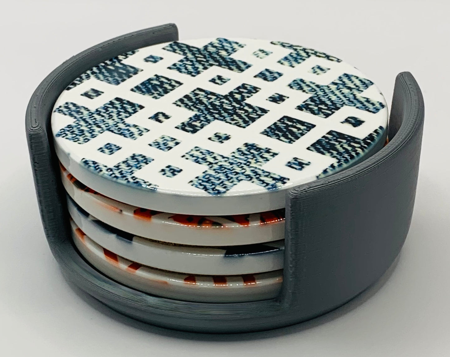 denim/paisley gray holder