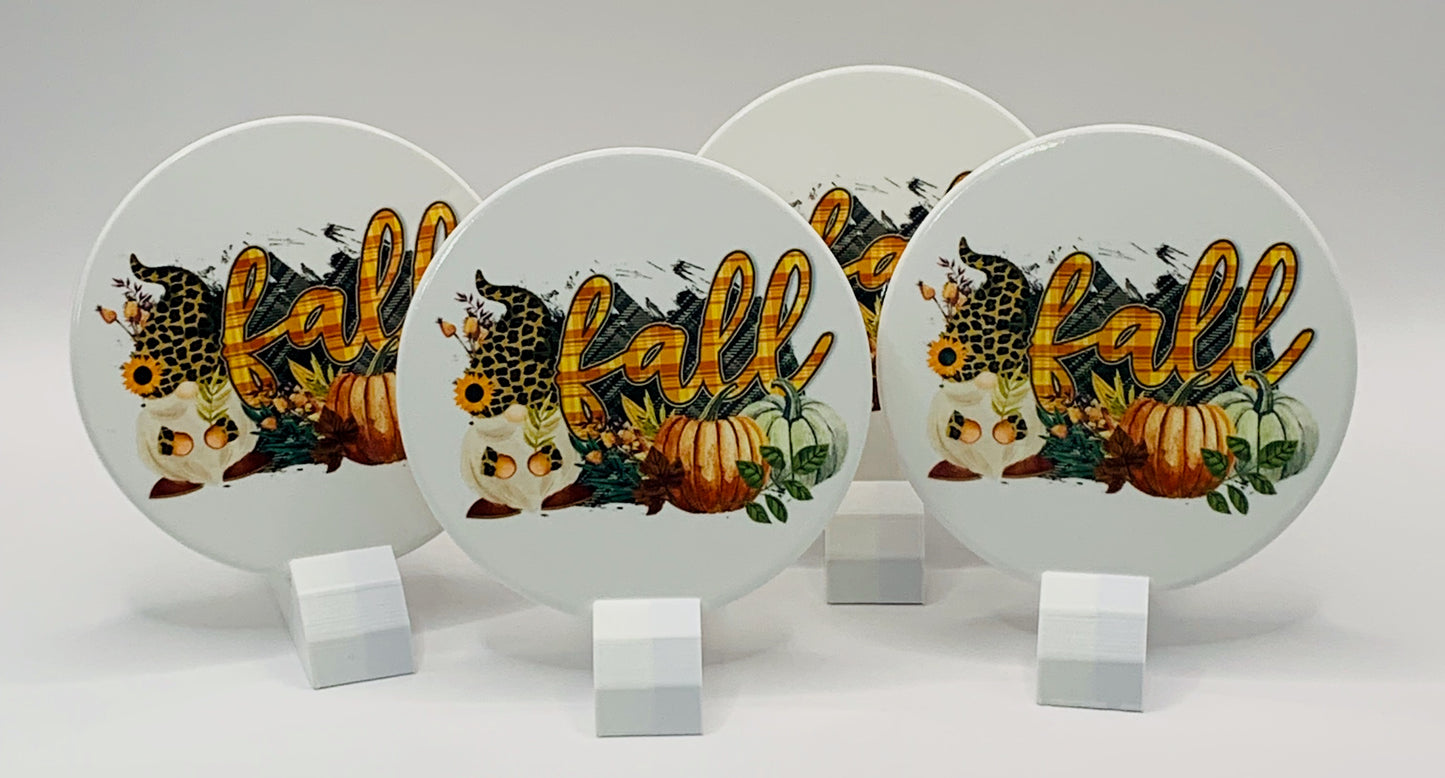 Fall Gnome Coaster Set
