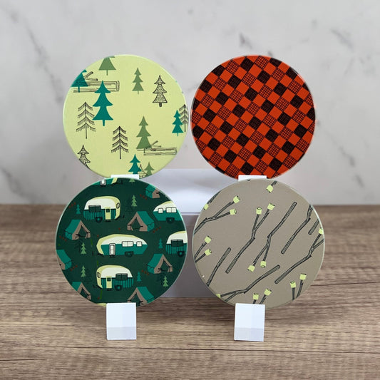 Camping coaster set assorted images