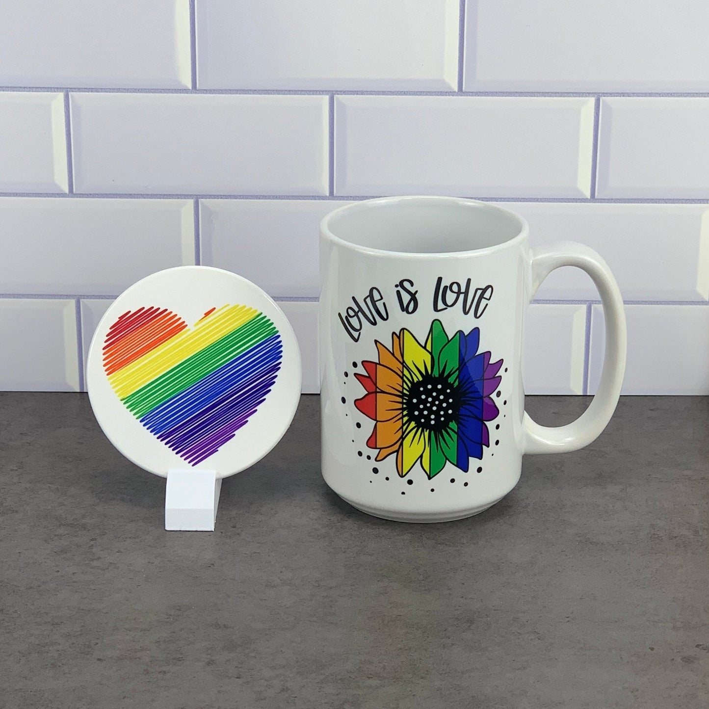 Love is love mug and coaster set