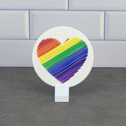 Rainbow heart coaster