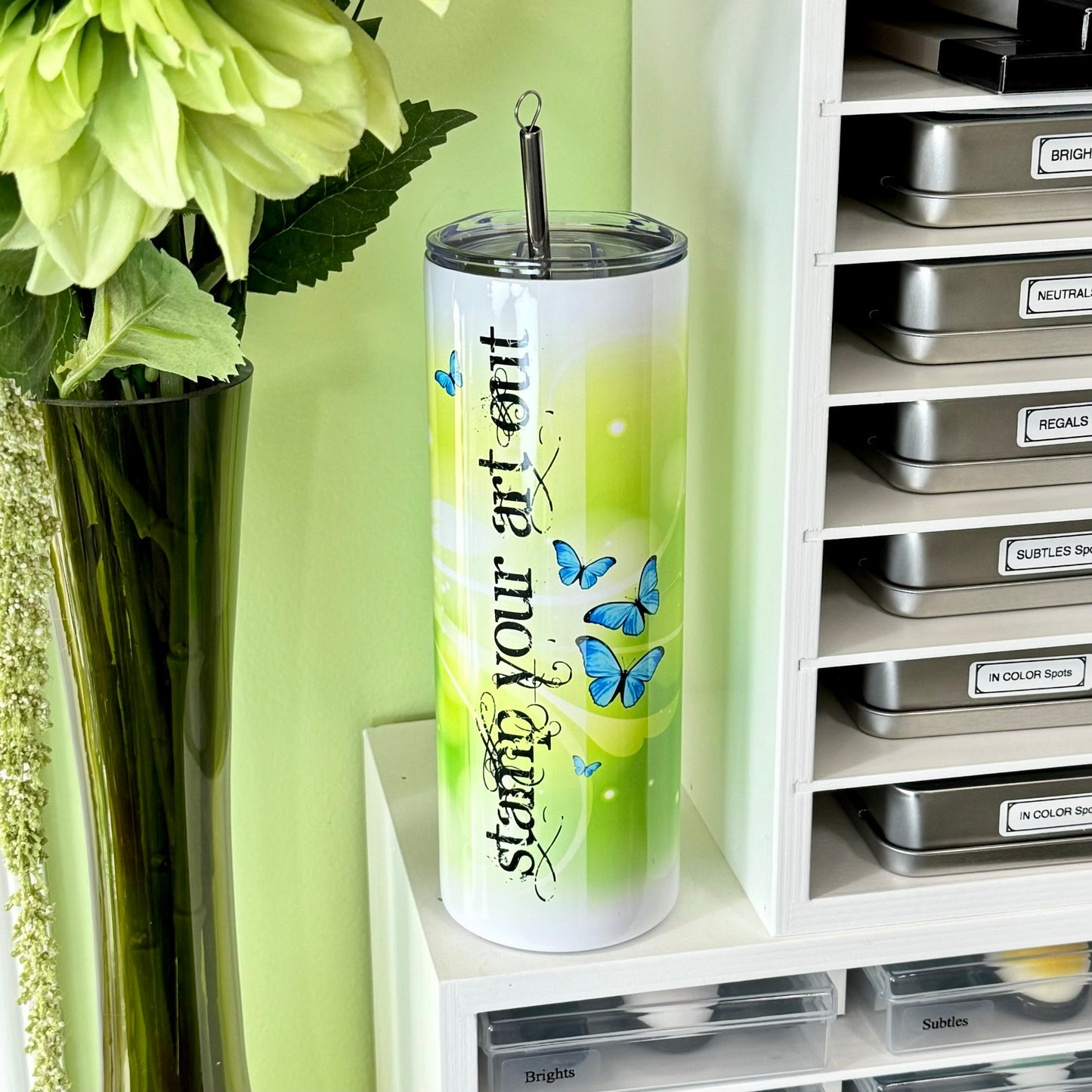 Stamp Your Art Out 20 oz. Skinny Tumbler by Rachel Tessman
