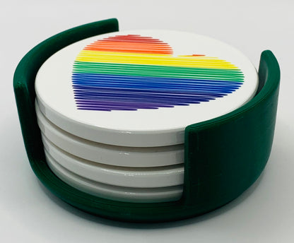 rainbow heart green holder