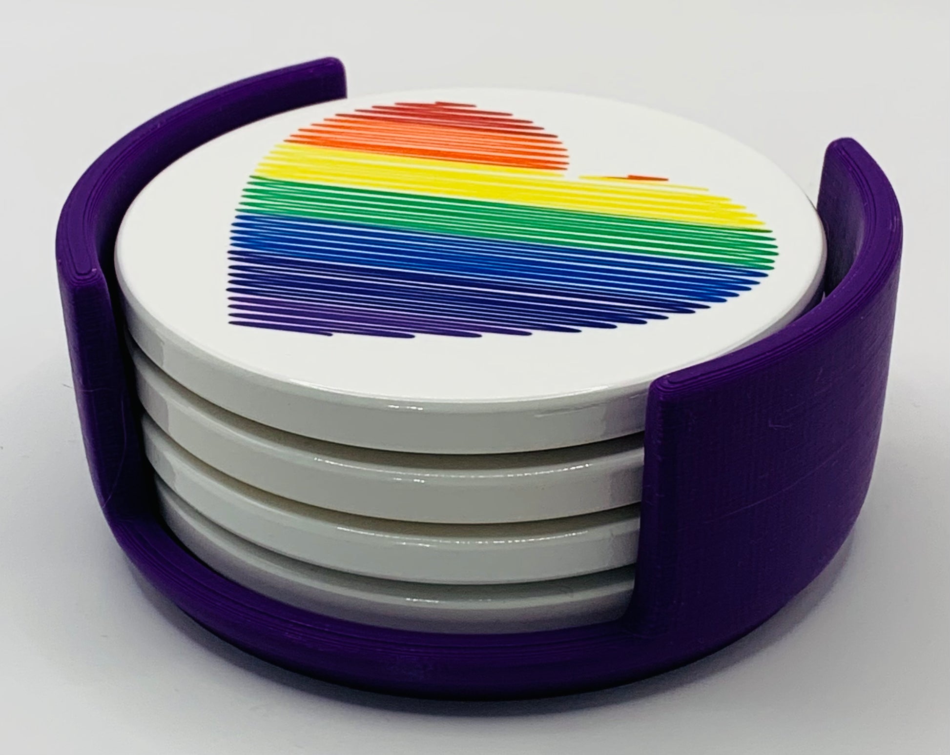 rainbow heart purple holder 