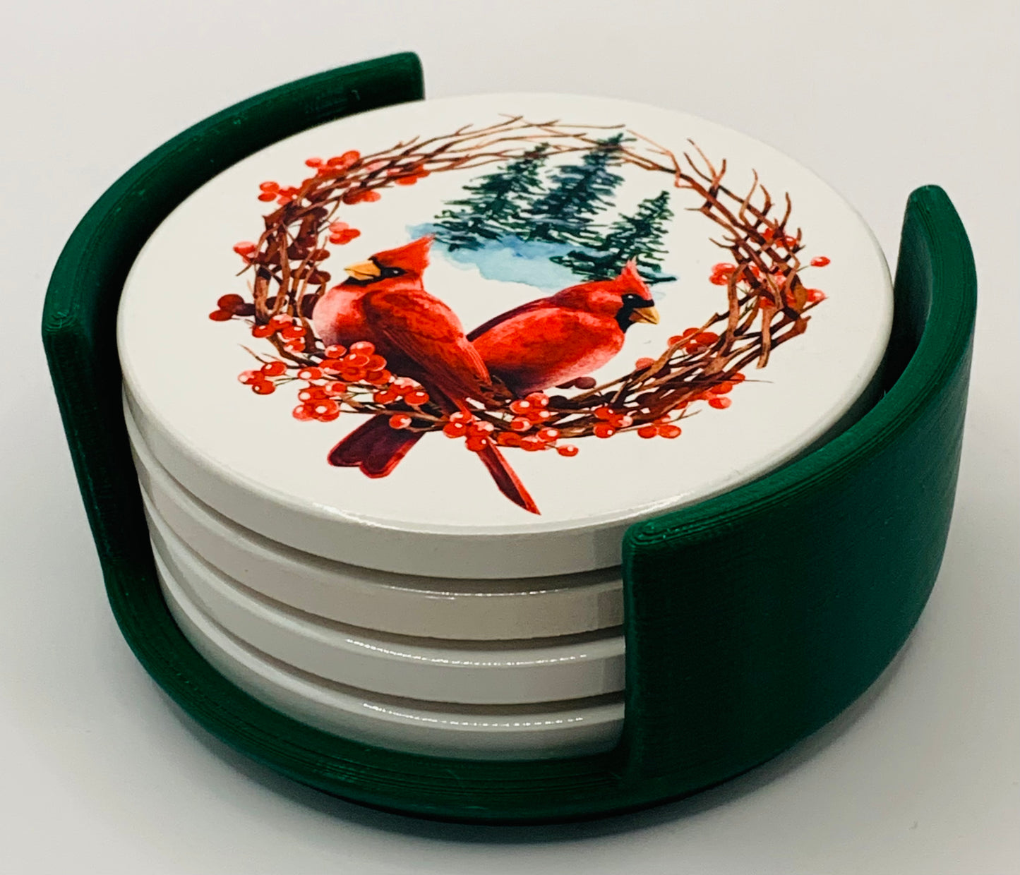 cardinal berry tree green holder