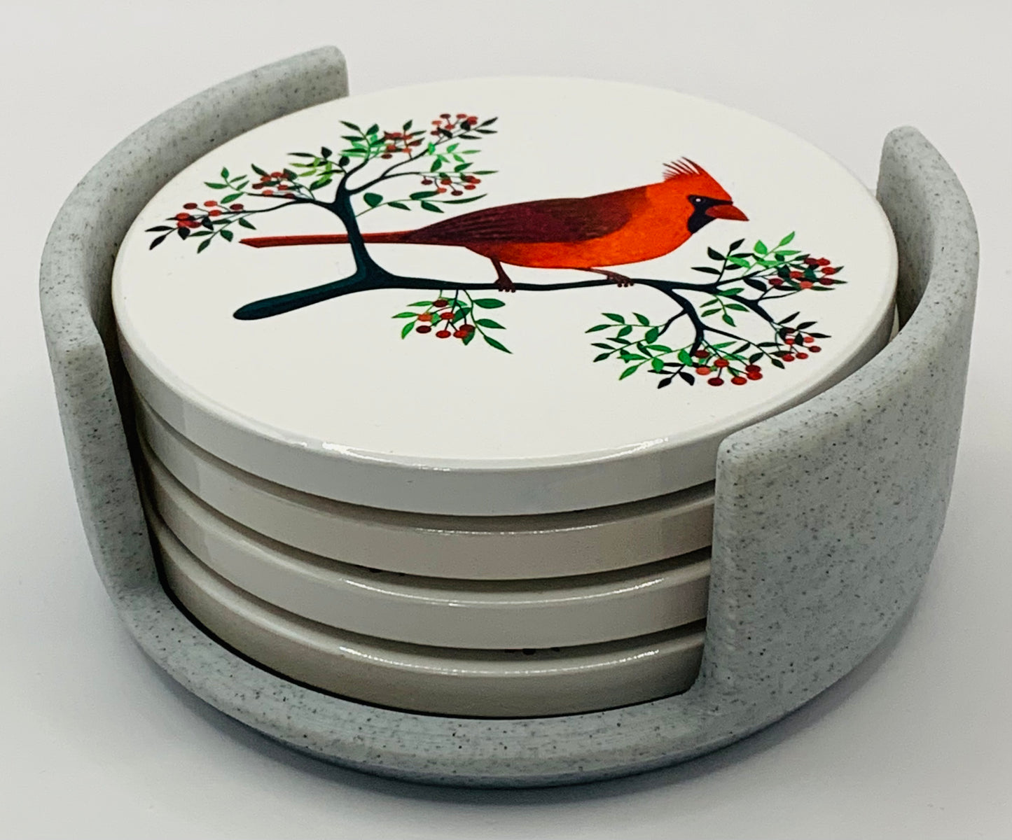red cardinal stone holder